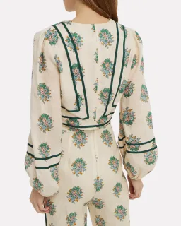 Zimmermann Verity Contrast Bind Top and Pants Set Print Size 3 for rent on The Volte - image 2