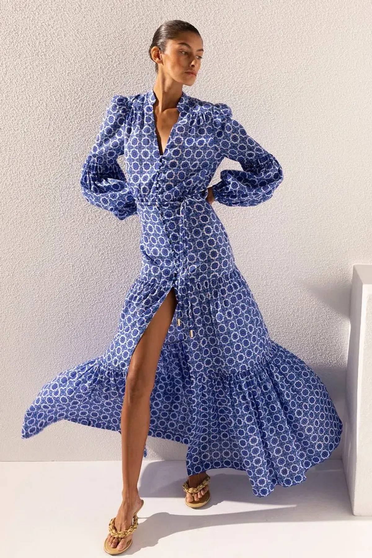 Rebecca Vallance Santorini Kaftan Print Size 8  for rent on The Volte - main image