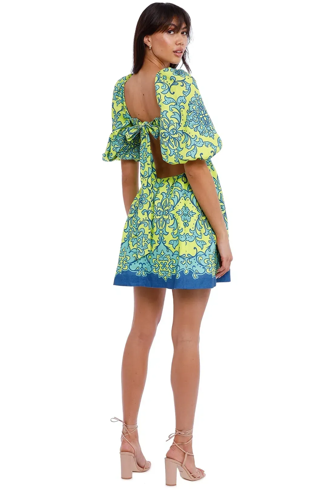 Zimmermann Nina Cut Out Mini Dress Print Size 3  for rent on The Volte - main image