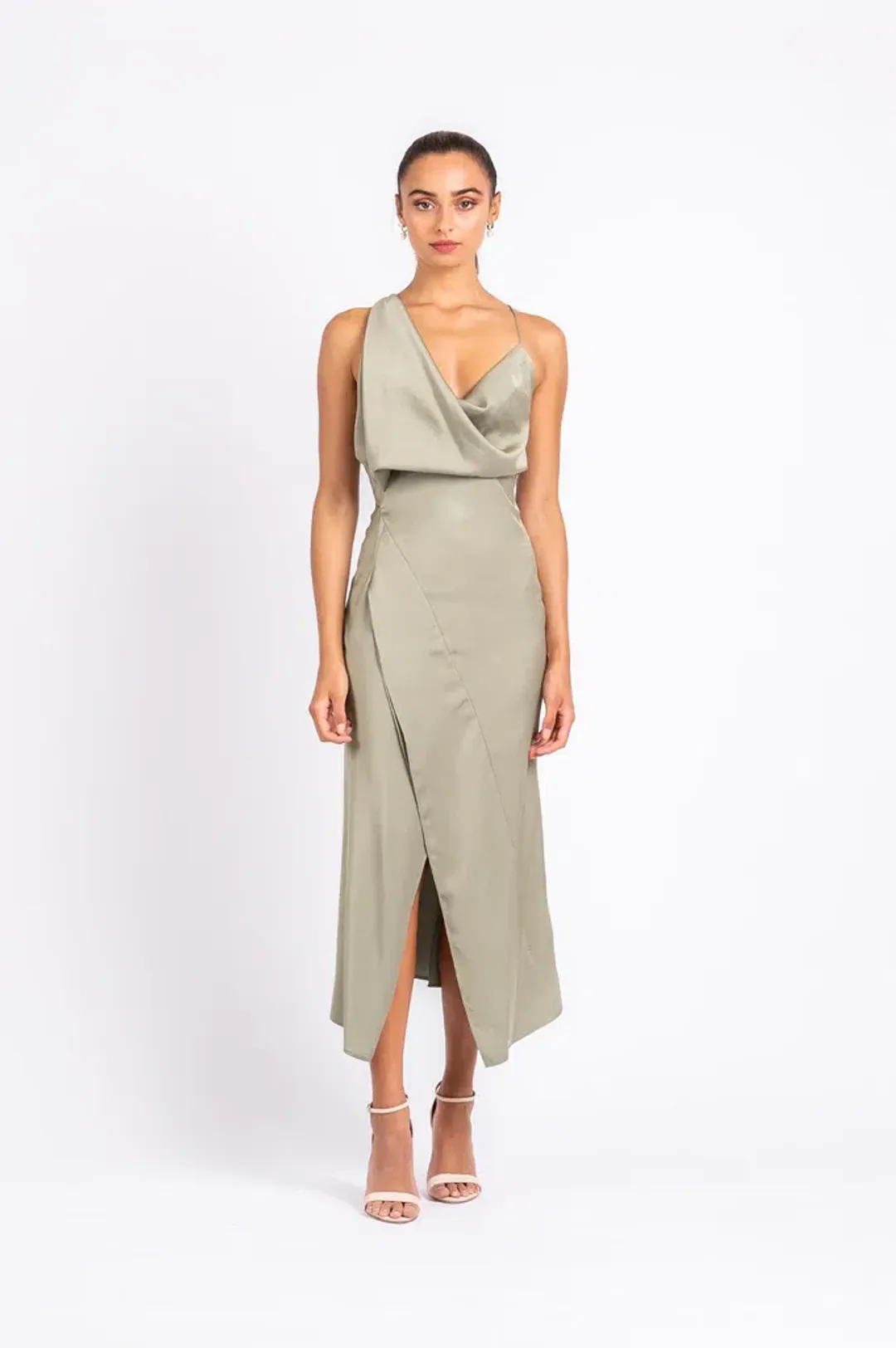 One Fell Swoop Muse Dress in Serpent Green Size 8 for rent on The Volte - main image