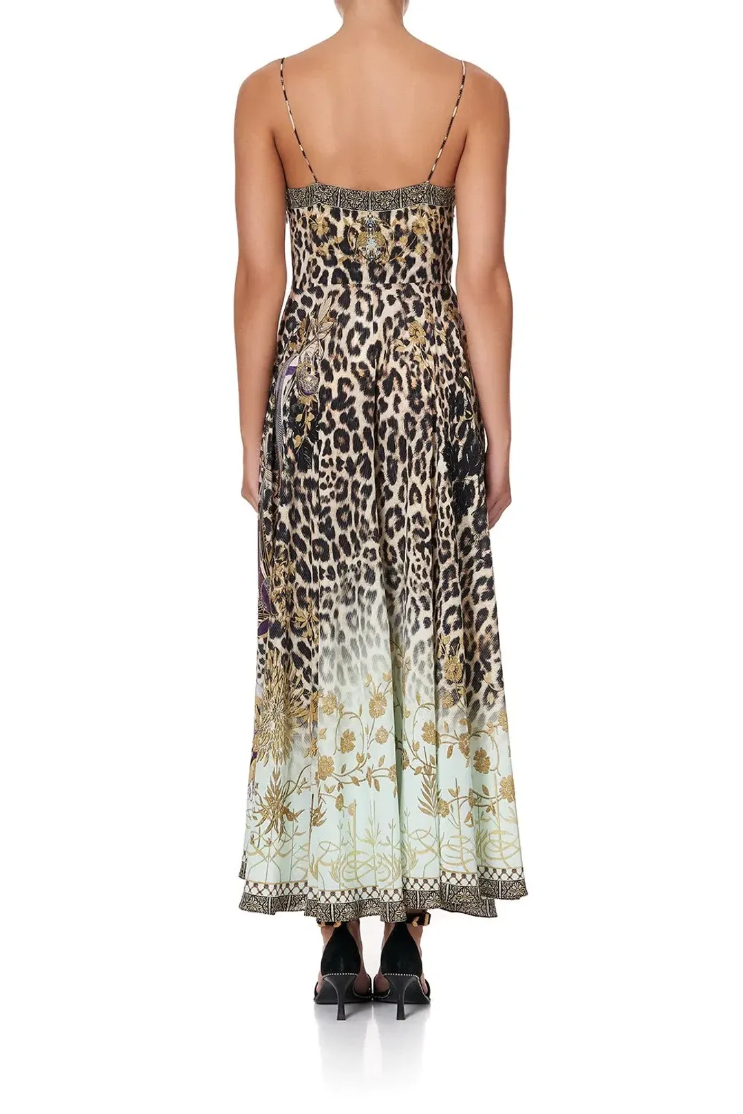 Camilla Long Dress With Tie Front Nomadic Nymph Print Size S for rent on The Volte - main image