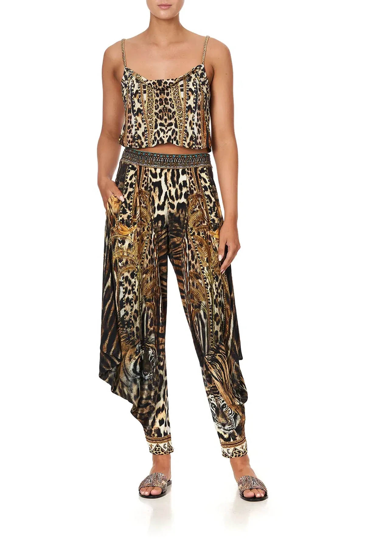 Camilla Jersey Drape Pant Berkeley St After Dark Animal Print Size S / AU 8 for rent on The Volte - main image