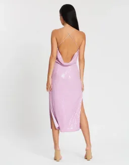 Misha Devon Dress in Lilac Sequin Size 8 for rent on The Volte - image 2