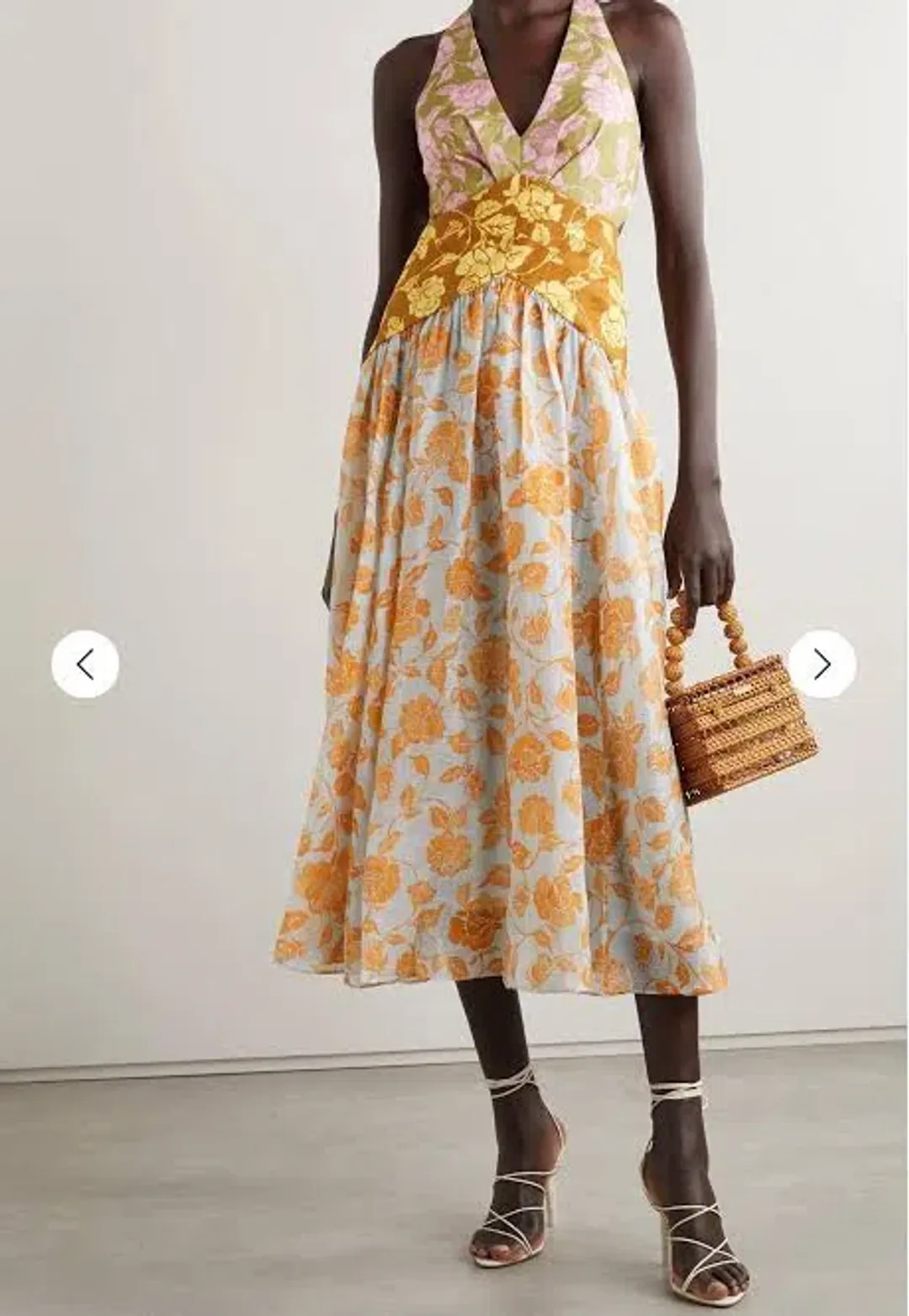 Zimmermann Lovestruck V Neck Midi Dress Print Size 0 for rent on The Volte - main image