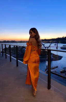Khirzad Femme Gitamena Corset Top and Desnudo Skirt Set Orange Size XXS / Au 4  for rent on The Volte - image 2