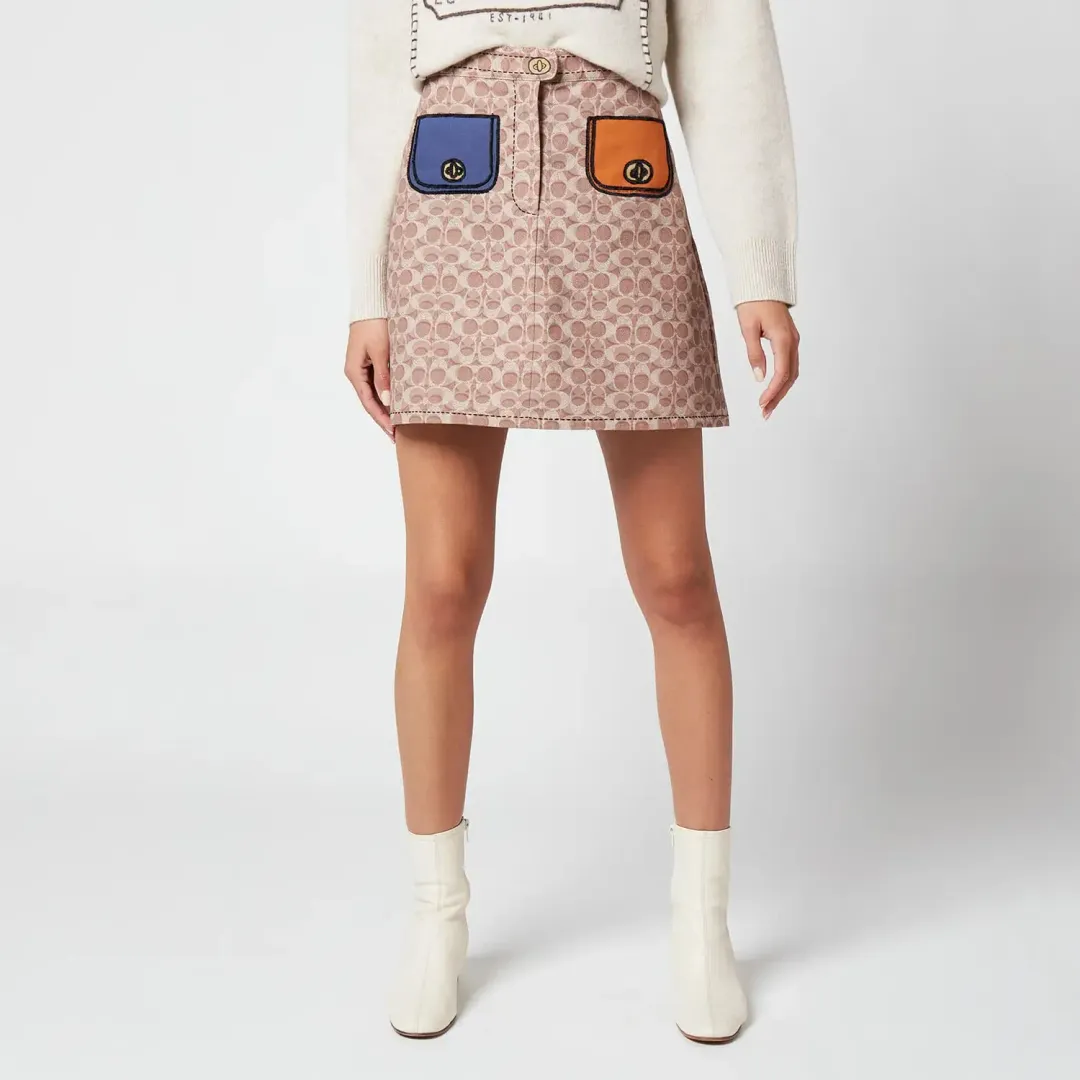 Coach Monogram Trompe Loeil Skirt Print Size 8 for rent on The Volte - main image