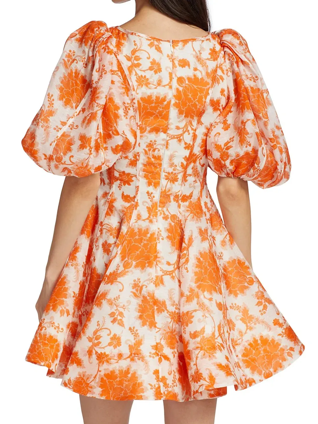 Zimmermann Postcard Puff Sleeve Mini Dress Print Size 1/Au 10 for rent on The Volte - main image