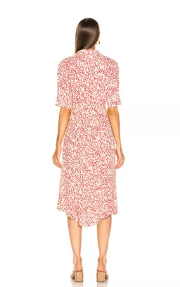 Ganni Goldstone Crepe Wrap Dress Print Size 34 for rent on The Volte - image 3