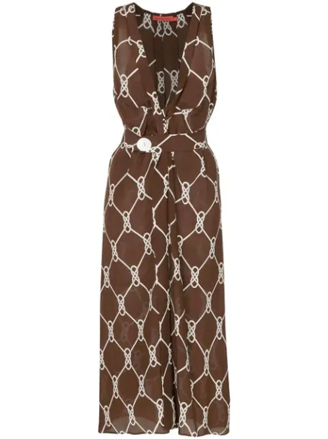 Manning Cartell Figure 8 Midi Dress Brown Print Size 12 for rent on The Volte - main image