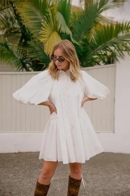 Aje Prima Circle Tiered Mini Dress White Size 12 for rent on The Volte - image 5