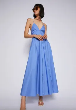 Scanlan Theodore Parachute Cotton Strappy Dress Blue Size 6 for rent on The Volte - image 1