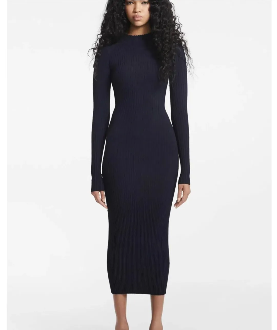 Dion Lee Rib Twist Reversible Rib Dress Navy Size 8  for rent on The Volte - main image