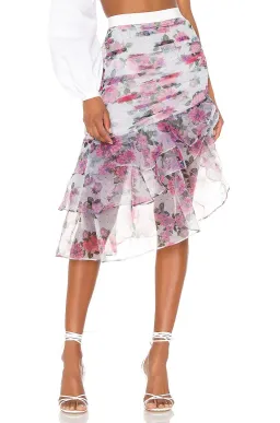For Love and Lemons Asymmetric Ruffle Skirt Print Size 6 for rent on The Volte - image 2