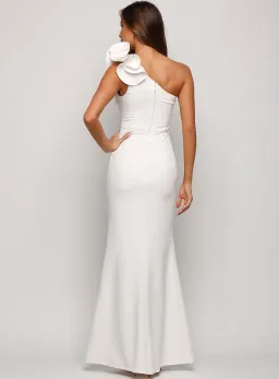 Bariano Sue Frill Shoulder Gown White Size 12 for rent on The Volte - image 3
