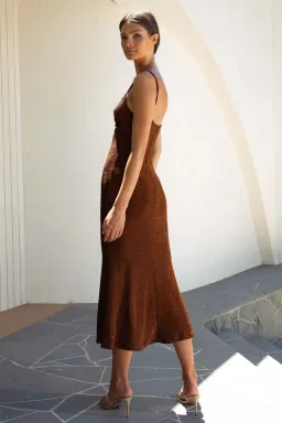 MISHA Josette Midi Dress Metallic Size 10/M for rent on The Volte - image 4