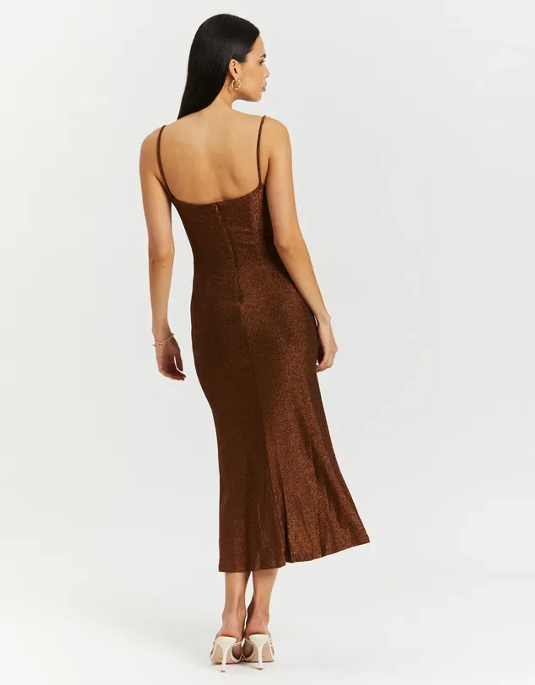 MISHA Josette Midi Dress Metallic Size 10/M for rent on The Volte - main image