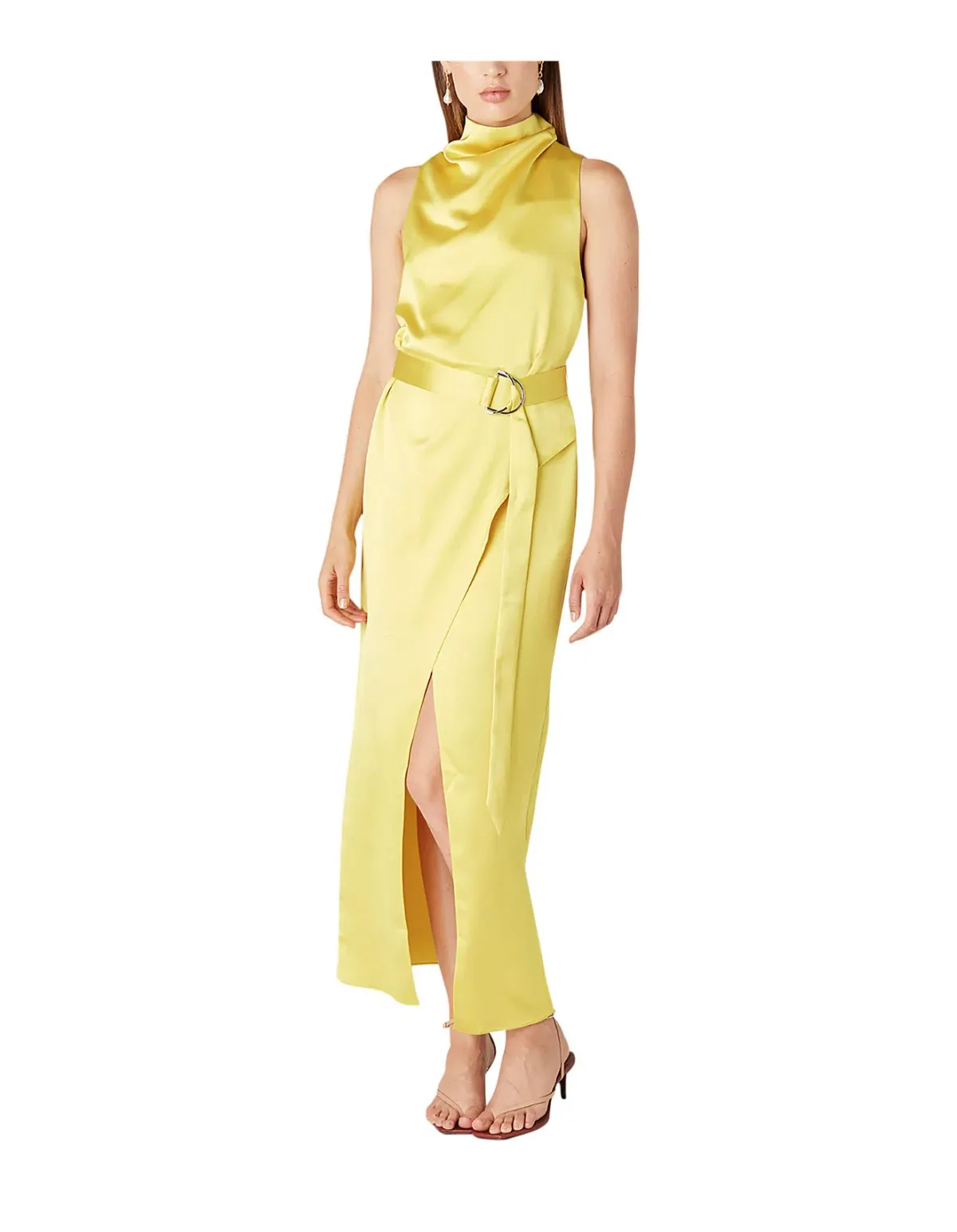 Camilla and Marc Phoebe Drape Dress Yellow Size 10 for rent on The Volte - main image