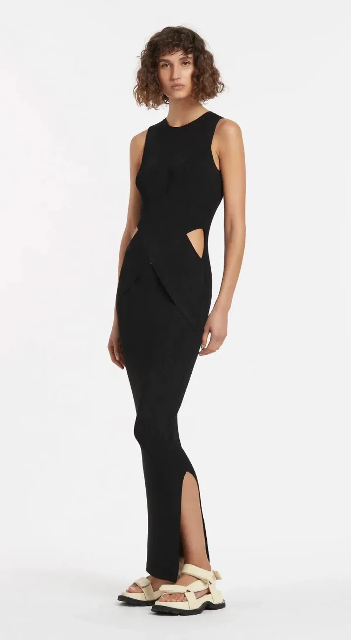 Sir the Label Kelvin Drapped Dress Black Size 1 / AU 8 for rent on The Volte - main image