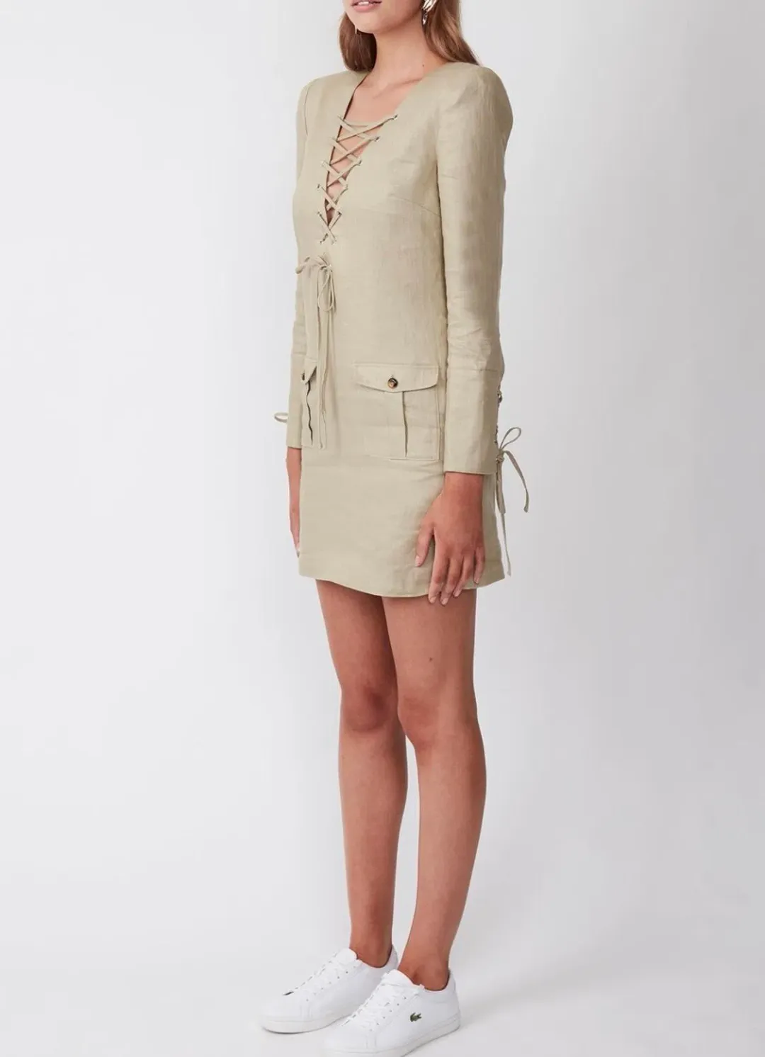 Torannce Expedition Shirt Dress Khaki Size 6 for rent on The Volte - main image