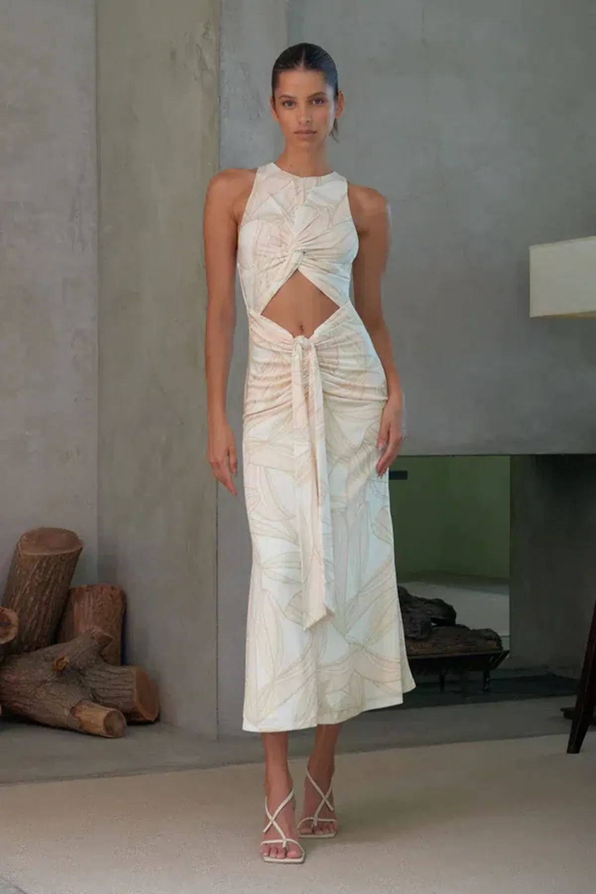 MISHA Thalia Midi Dress Print Size 12/L for rent on The Volte - main image