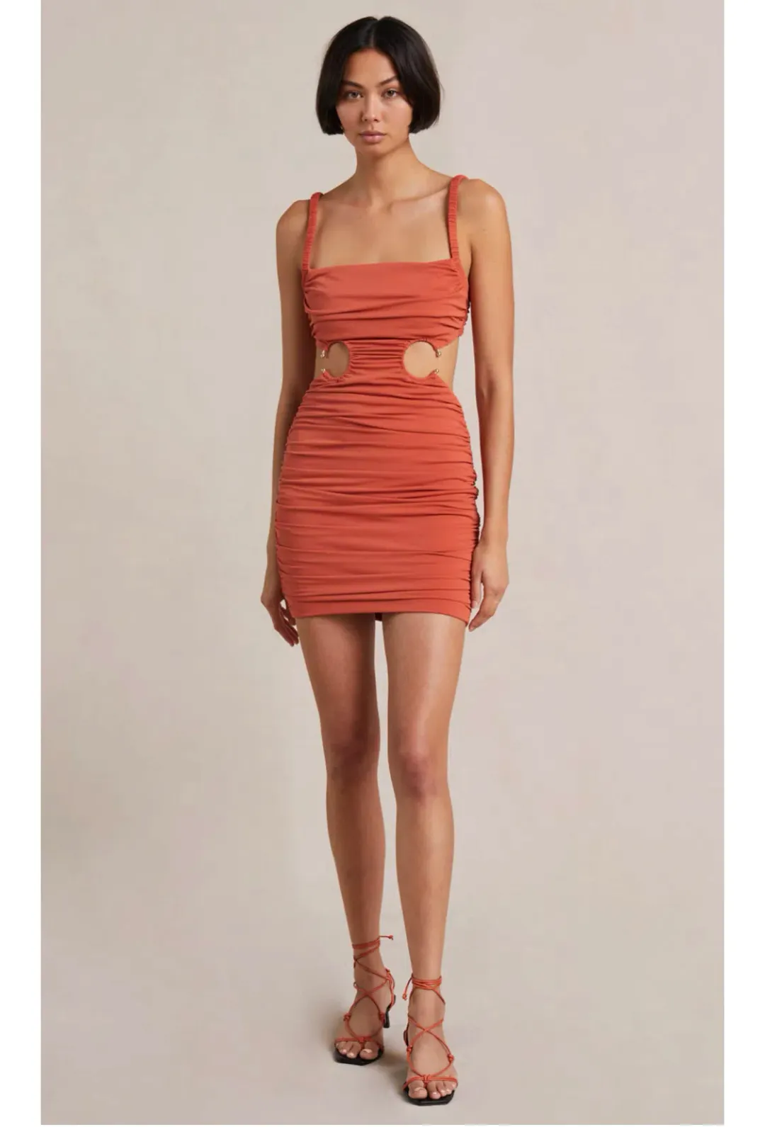 Bec and Bridge Lena Mini Dress Orange Size 8 for rent on The Volte - main image