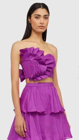 Leo and Lin Violet Wrap Bustier & Tiered Skirt Set Size 8 for rent on The Volte - image 5
