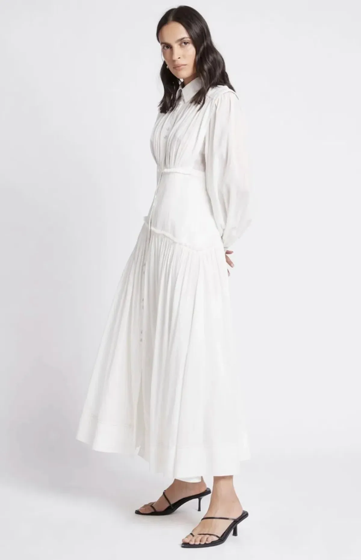 Aje Utopia Long Sleeve Dress White Size 6 for rent on The Volte - main image