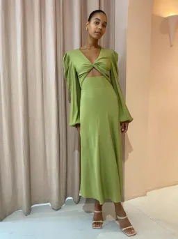 By Johnny Emily Twist Midi Dress Sea Green Size 8 for rent on The Volte - image 1