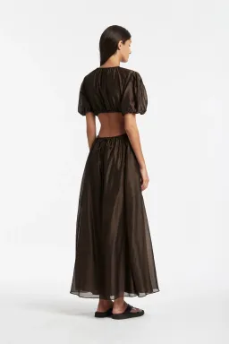 Sir The Label Anje Puff Sleeve Gown In Chocolate Size AU 10  for rent on The Volte - image 3