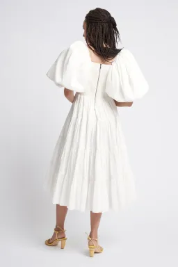 Aje Cherished Midi Dress Ivory Size 4 for rent on The Volte - image 2
