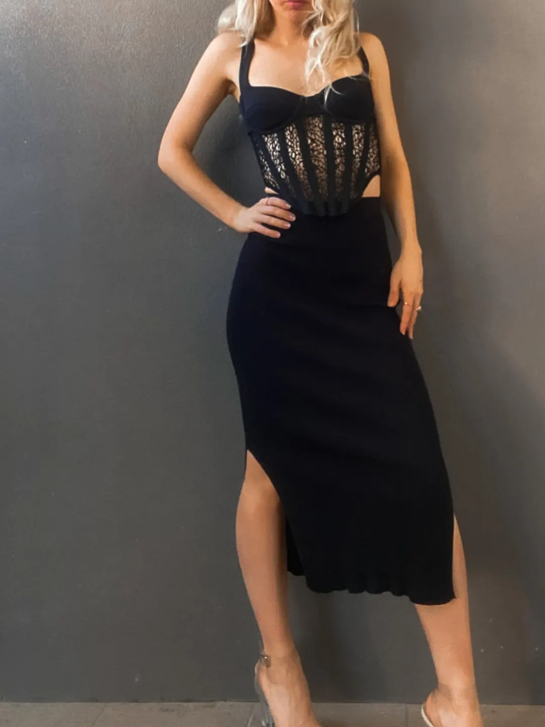 Dion Lee Contour Combo Corset Top Black Size 6 for rent on The Volte - main image