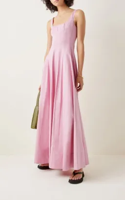 STAUD Wells Maxi Dress Pink Size 8 for rent on The Volte - image 1