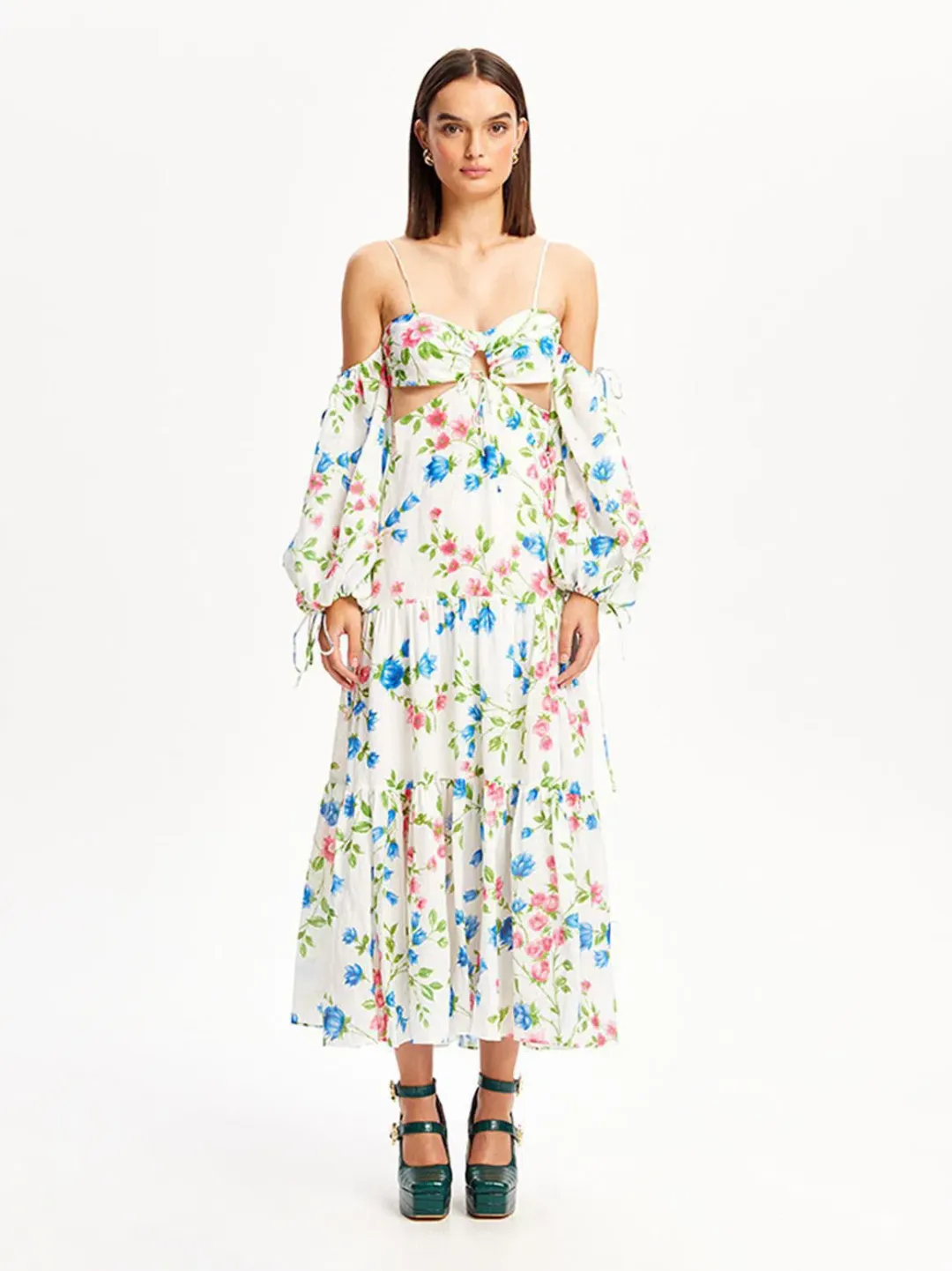 Alice McCall Rolling Meadows Midi Dress Bluebell Print Size 12 for rent on The Volte - main image