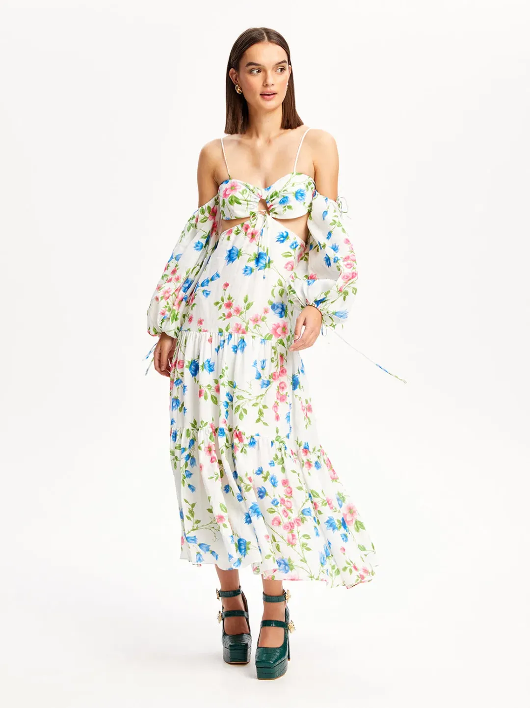 Alice McCall Rolling Meadows Midi Dress Bluebell Print Size 8 for rent on The Volte - main image