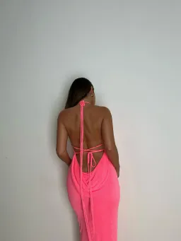 Mélani the Label Ciana Midi Dress Hot Pink Size XXS for rent on The Volte - image 6