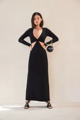 Cult Gaia Jana Knit Dress Black Size S for rent on The Volte - image 1
