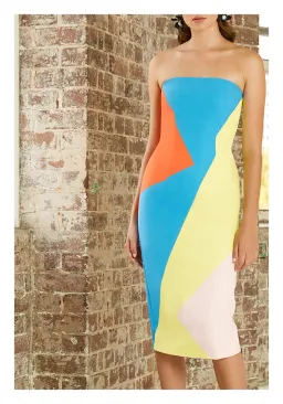 By Johnny Strapless Dress Multi Splice Size 10 for rent on The Volte - image 2