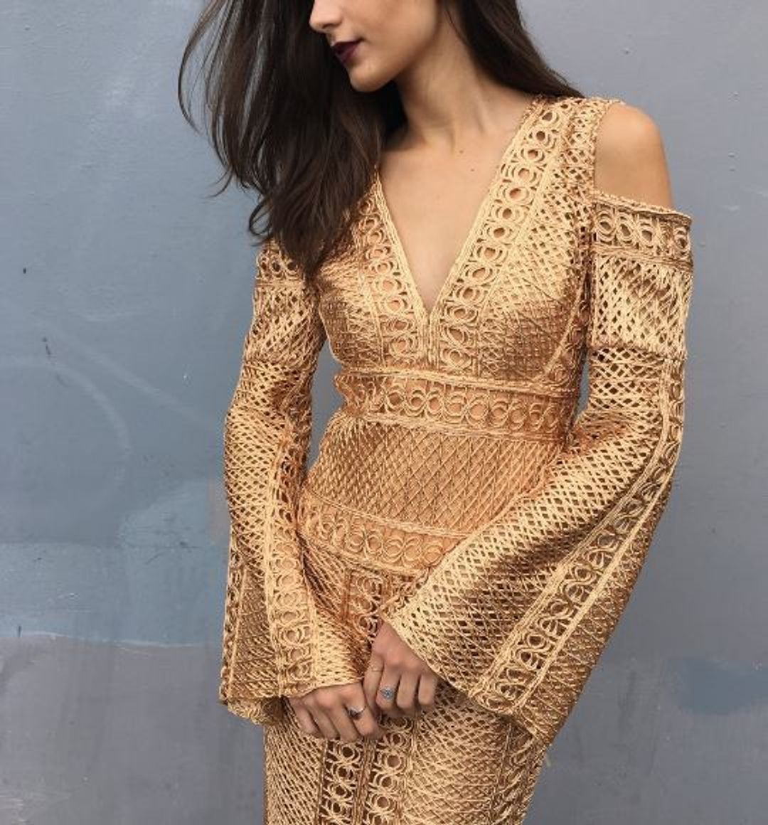 Thurley Sonnet Dress - Gold Size 10 for rent on The Volte - main image