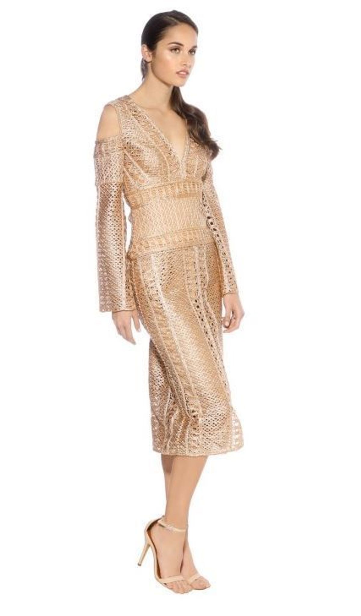 Thurley Sonnet Dress - Gold Size 10 for rent on The Volte - main image