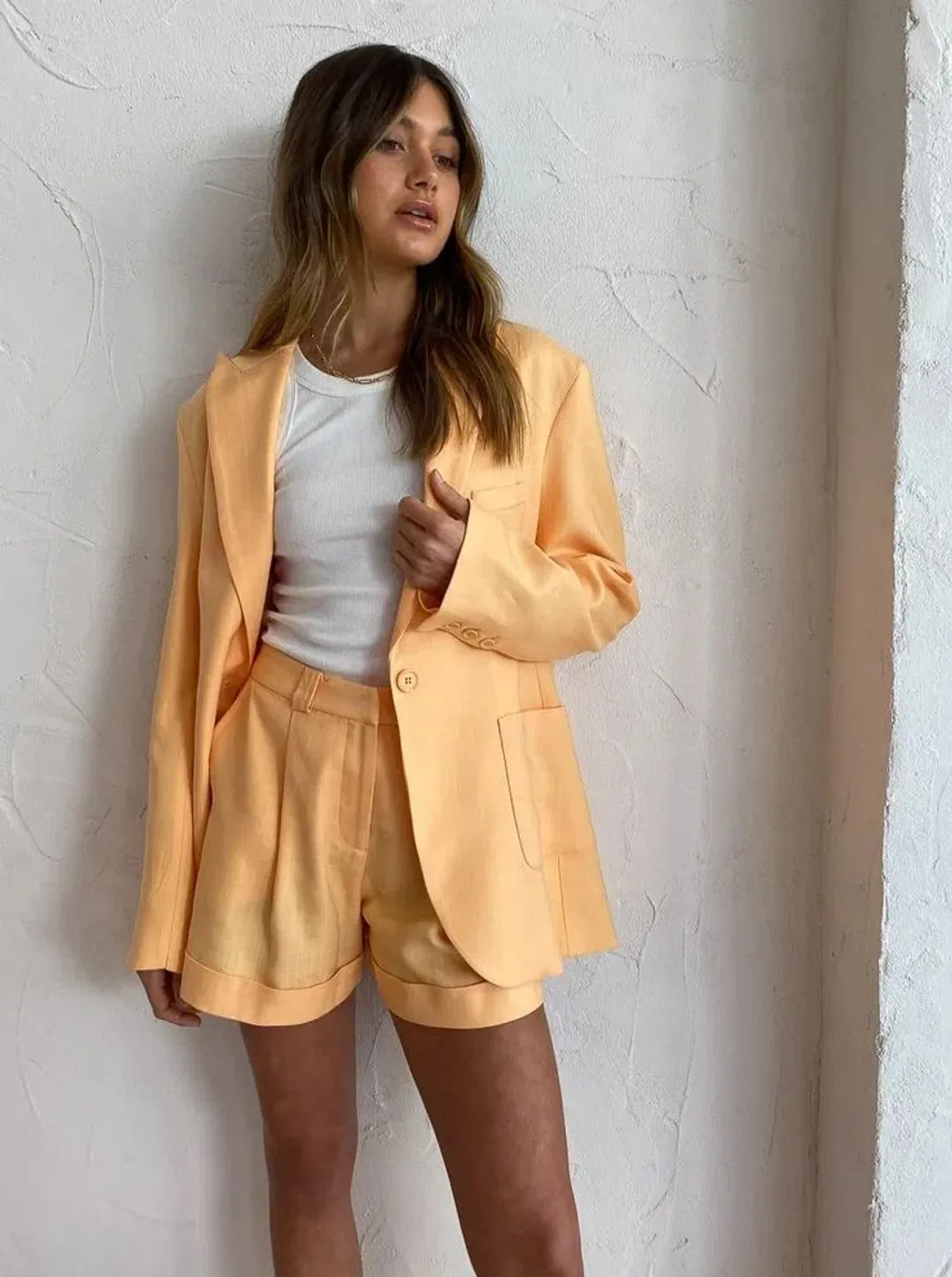 Viktoria and Woods Capulet Blazer Lava Bralette & Dawson Shorts Set Yellow Size 2 for rent on The Volte - main image