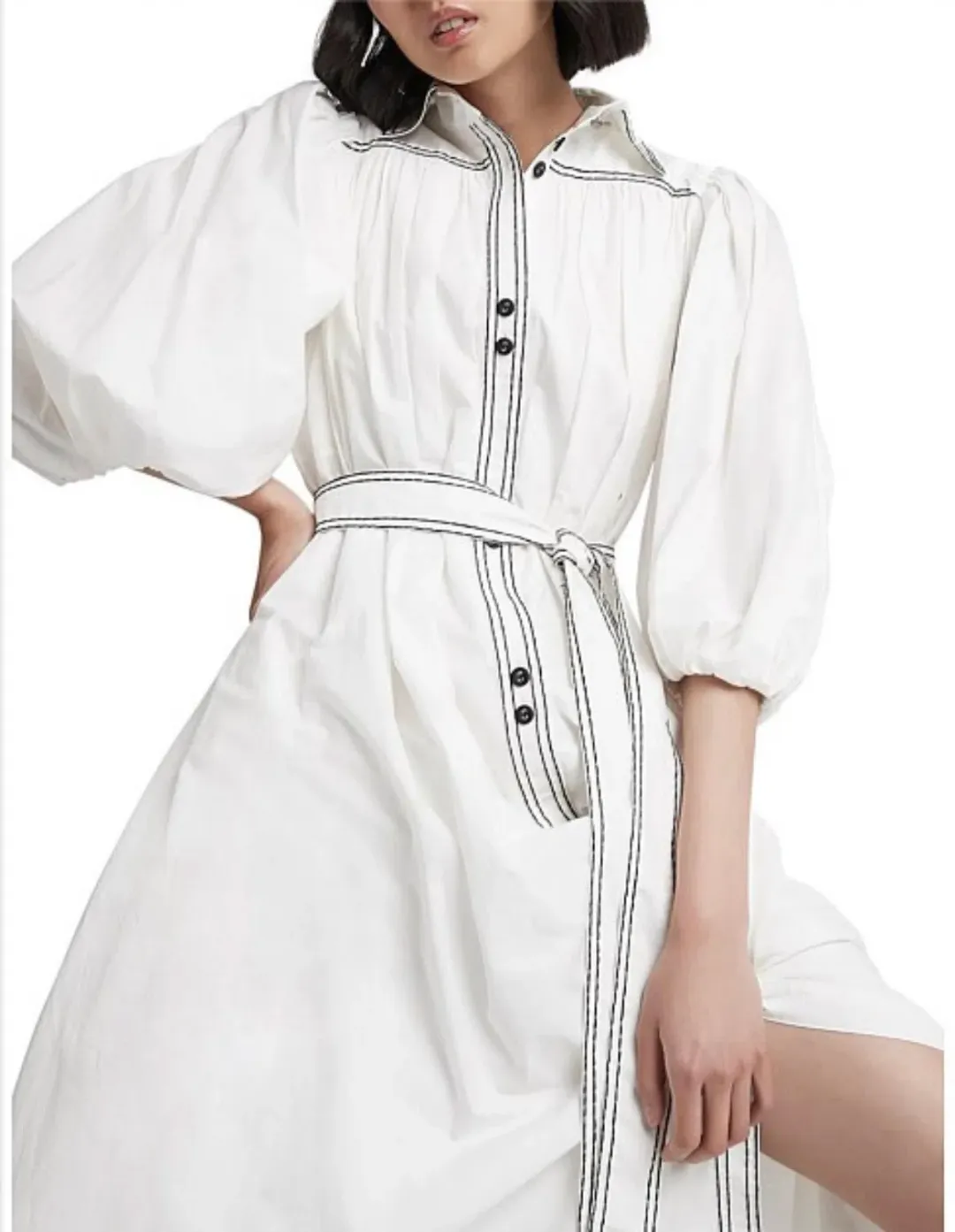 Aje Epiphany Shirtdress  White Size 8 for rent on The Volte - main image