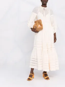 Zimmermann Moonshine Tuck Midi Dress Cream Size 1 / AU 10 for rent on The Volte - image 1