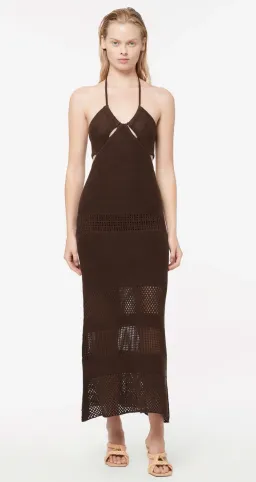 Manning Cartell Highly Strung Knit Halter Dress Brown Size XXS for rent on The Volte - image 1