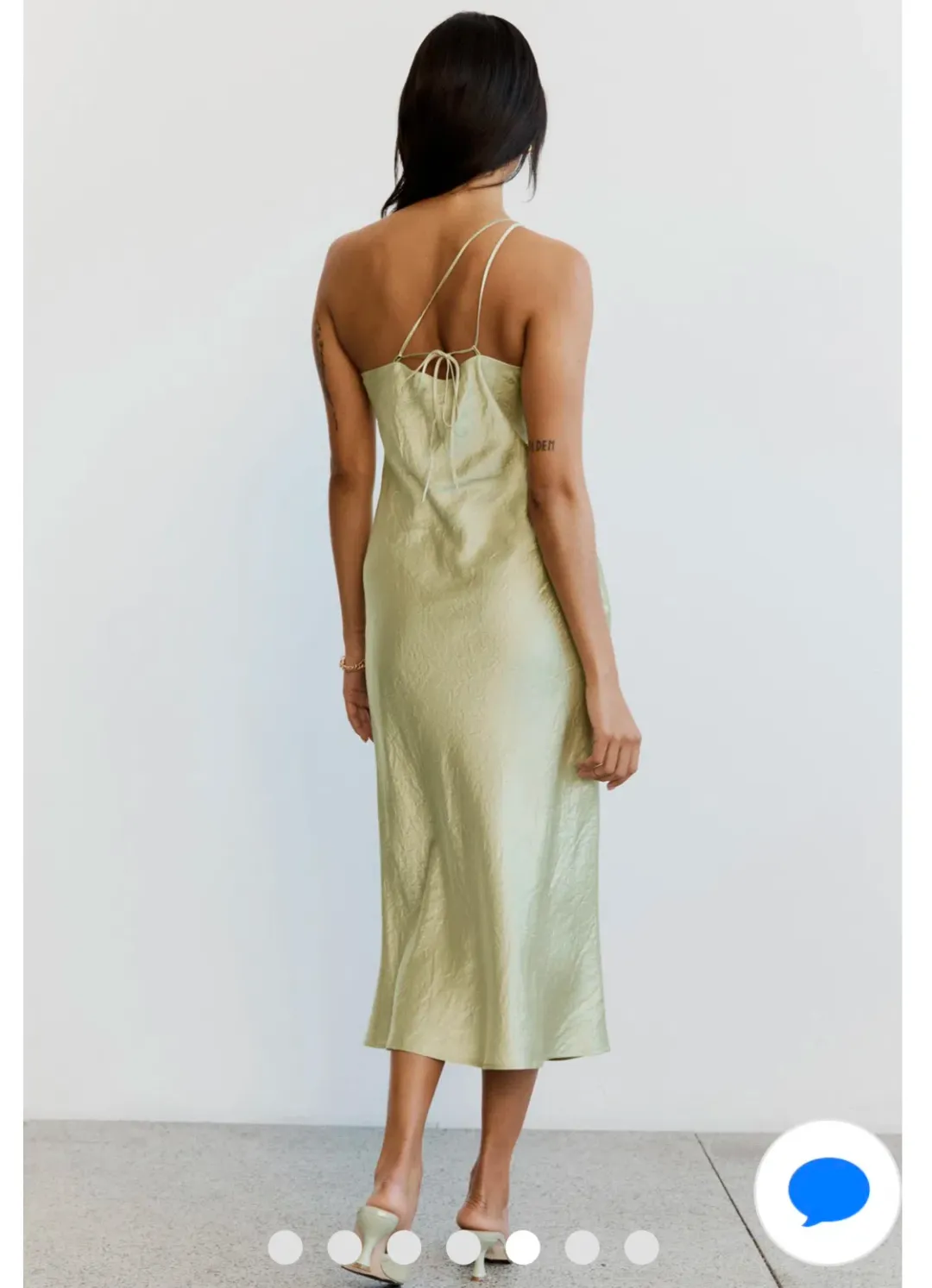 Third Form Crush Bias One Shoulder Midi Dress Apple Green Size 8 for rent on The Volte - main image