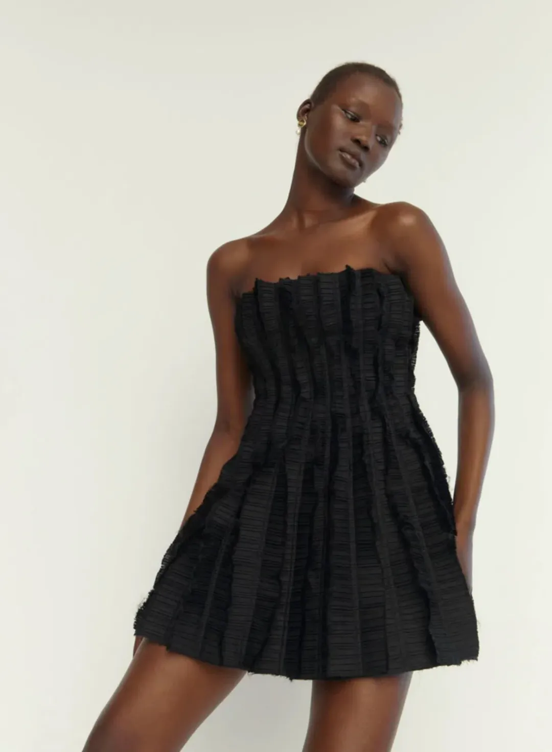 Aje Hybrid Sleeveless Mini Dress Black Size 12  for rent on The Volte - main image