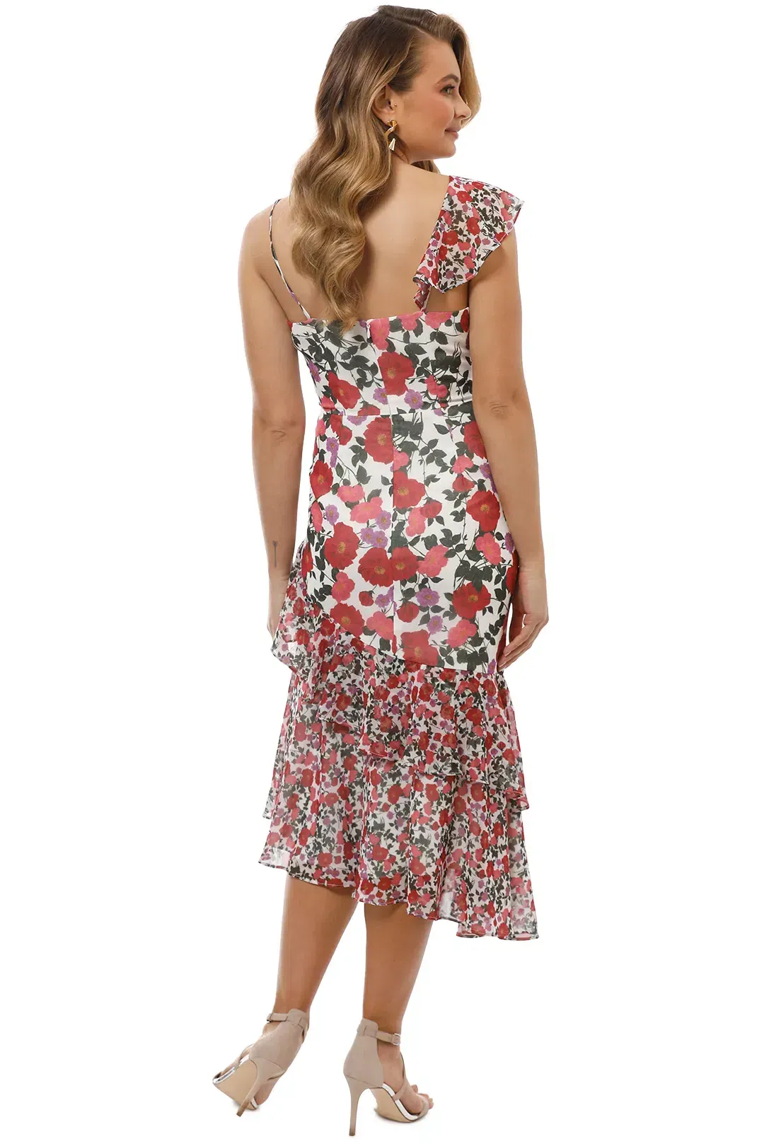 Keepsake the Label Waves Midi Dress Lilac Floral Print Size M/Au 8 for rent on The Volte - main image