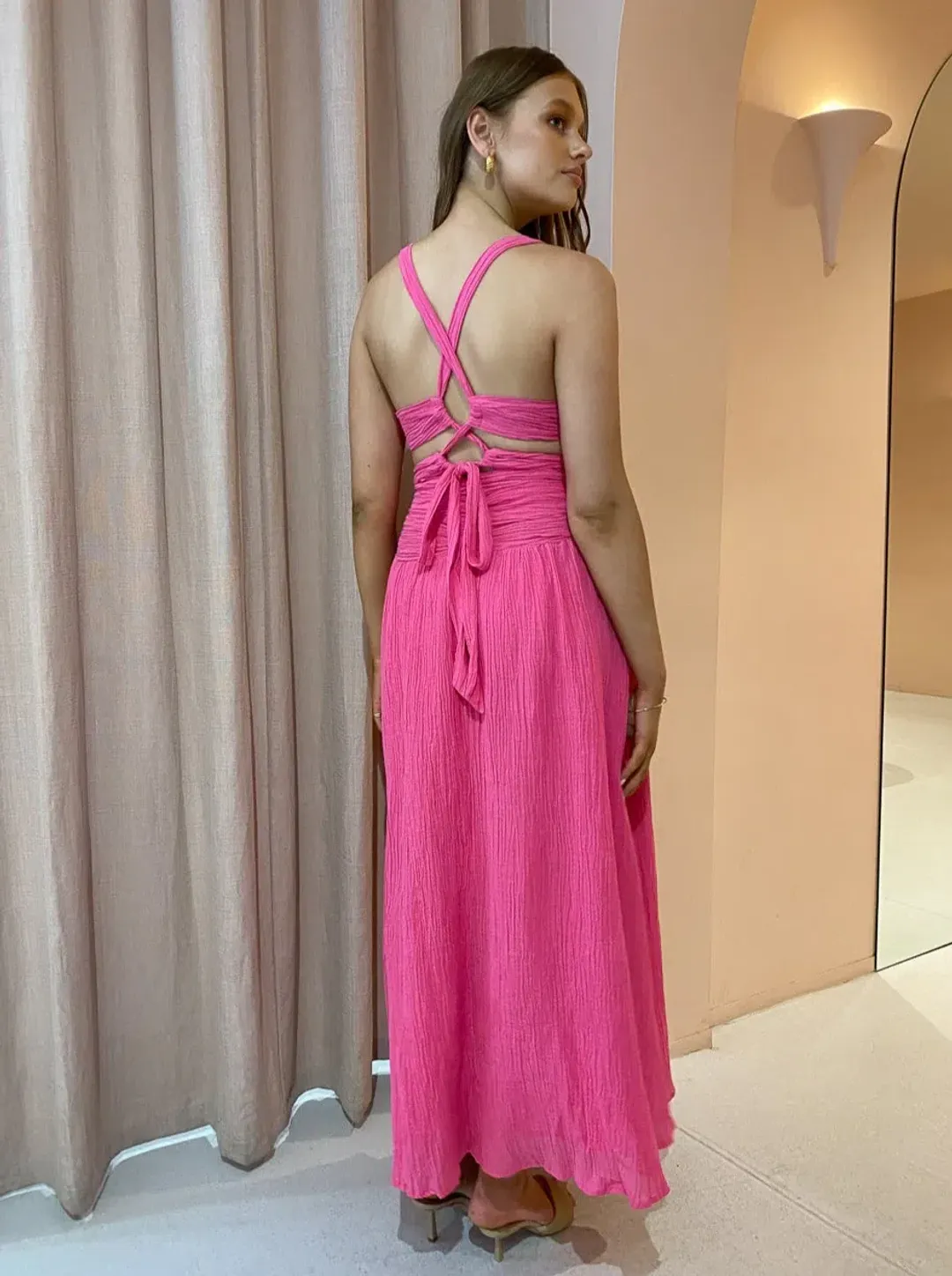 Issy Hoops Dress in Blossom Pink Size 8 for rent on The Volte - main image