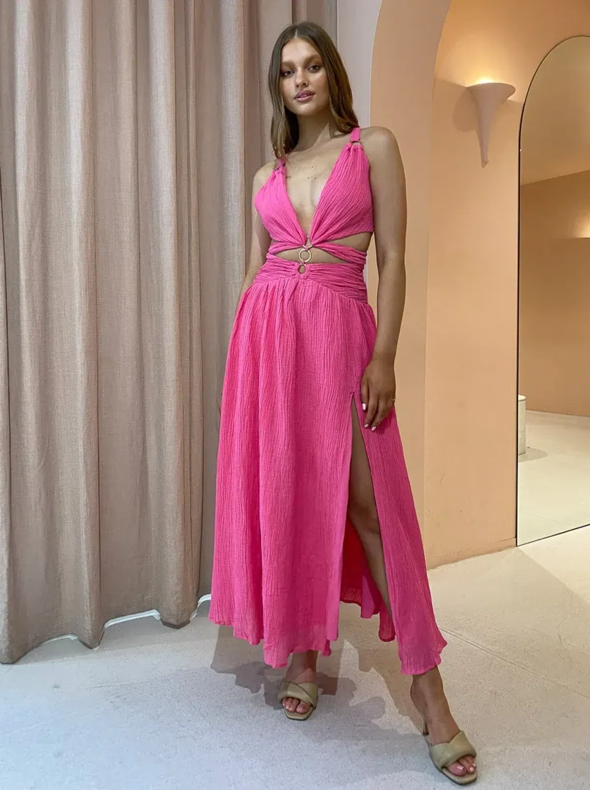 Issy Hoops Dress in Blossom Pink Size 8 for rent on The Volte - main image