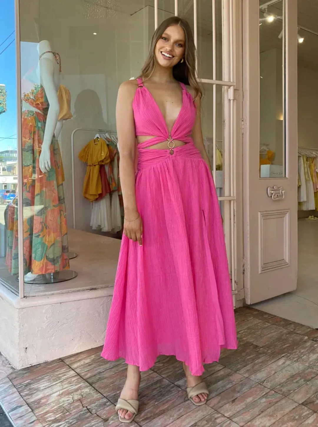 Issy Hoops Dress in Blossom Pink Size 8 for rent on The Volte - main image