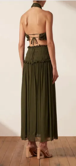 Shona Joy Safira High Neck Cut-Out Midi Dress Green Size 14 for rent on The Volte - image 4